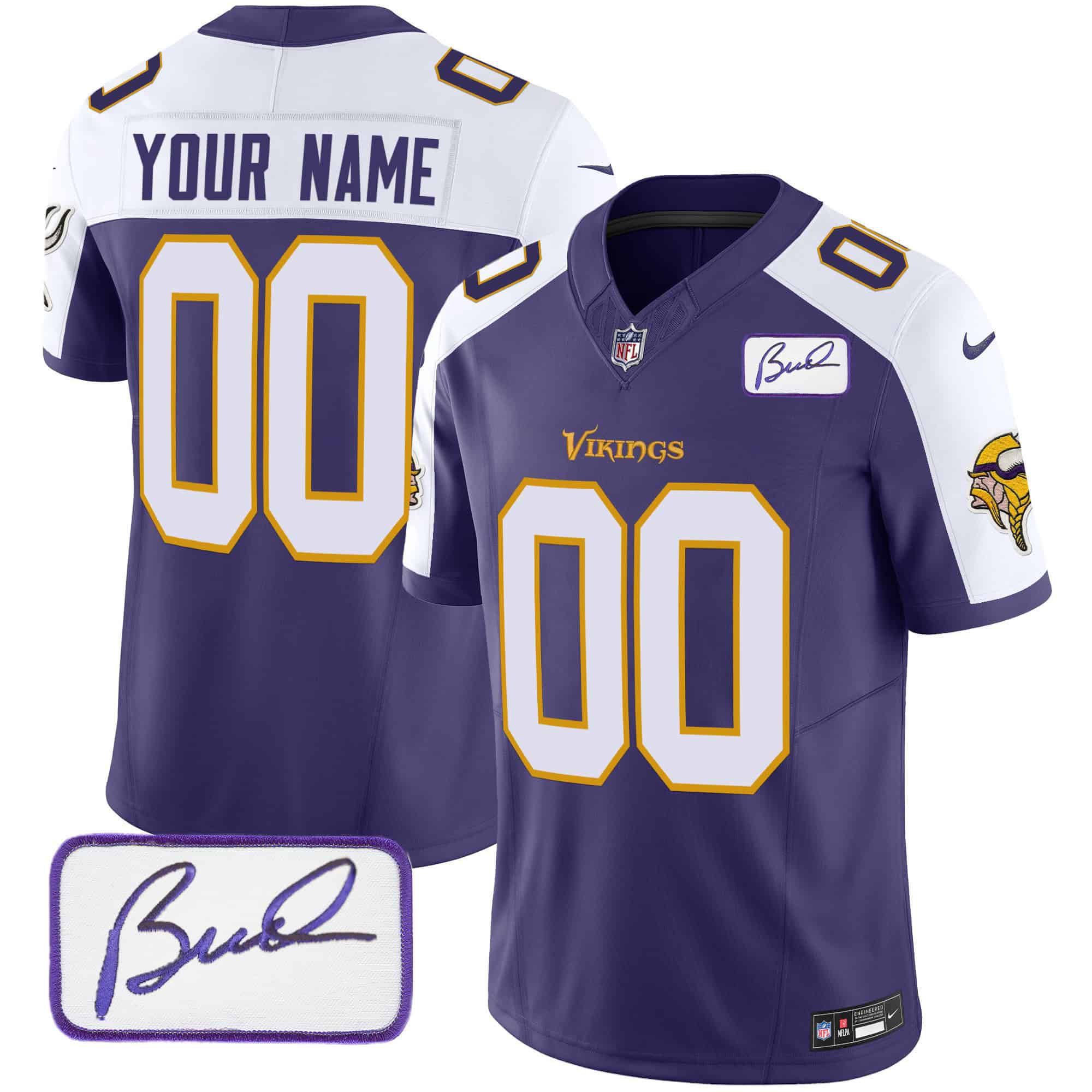 Men Minnesota Vikings Purple 2024 Nike Bud Grant Patch Classic Limited Custom NFL Jersey style 4